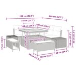 vidaXL Ensemble de canapé de jardin 8 pièces avec coussins gris en poly rotin et acacia