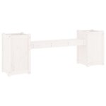 vidaXL Banc avec jardinières blanc 180x36x63 cm bois massif de pin