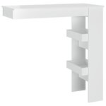 vidaXL Table bar mural Blanc Brillant 102x45x103 5cm Bois d'ingénierie