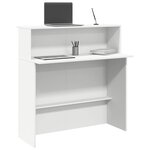 vidaXL Bureau de réception Blanc 100x50x103 5 cm Bois d'ingénierie