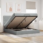 VidaXL Cadre de lit ottoman et matelas gris clair 160x200cm tissu