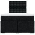 vidaXL Sommier à lattes de lit avec matelas noir 120x190 cm tissu