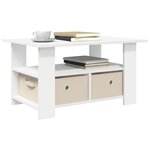 vidaXL Table basse Blanc 77 x 55 x 42 cm Bois d'ingénierie