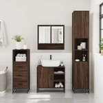 vidaXL Ensemble de meubles de salle de bain 3 Pièces Chêne marron