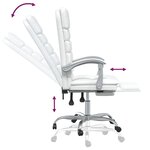 vidaXL Fauteuil de massage inclinable de bureau Blanc Similicuir