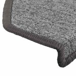 vidaXL Tapis d'escalier 10 pièces 65 x 24 x 4 cm Gris foncé Demi-rond Grand