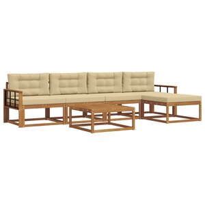 vidaXL Ensemble de canapés d'extérieur 6 Pièces Naturel et Beige