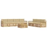 vidaXL Ensemble de canapés d'extérieur 8 pc Blanc et Beige Polyester