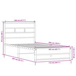 vidaXL Cadre de lit en métal sans matelas chêne sonoma 107x203 cm