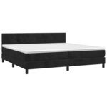 vidaXL Sommier à lattes de lit avec matelas LED Noir 200x200cm Velours