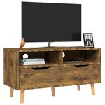 vidaXL Meuble TV chêne fumé 90x40x48 5 cm bois d'ingénierie