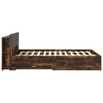 vidaXL Cadre de lit avec rangement Chêne fumé 150 x 200 cm