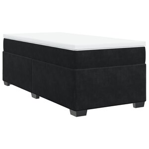vidaXL Sommier à lattes de lit avec matelas Noir 100x200 cm Velours