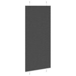 vidaXL Store plissé noir 95x200 cm largeur du tissu 94 4 cm polyester