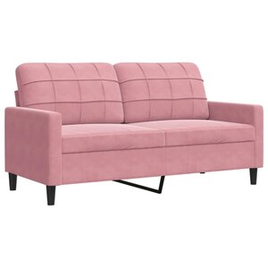 vidaXL Canapé à 2 places Rose 140 cm Velours