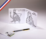 Carte double cha cha cha créée et imprimée en france sur papier certifié pefc - joyeux anniversaire à colorier