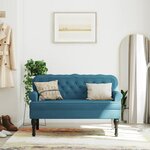vidaXL Banc avec dossier bleu 119 5x64 5x75 cm velours