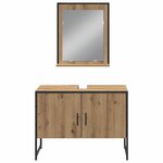 vidaXL Ensemble de mobilier de salle de bain avec porte 4 Pièces Marron