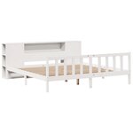 vidaXL Lit bibliothèque sans matelas blanc 200x200 cm bois pin massif