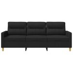 vidaXL Canapé à 3 places Noir 180 cm Tissu