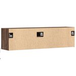 vidaXL Meuble TV mural avec lumières LED chêne marron 140x31x38 cm