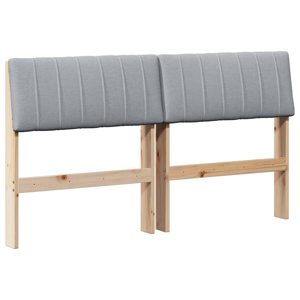 vidaXL Tête de lit capitonnée Gris clair 135 cm Pin massif