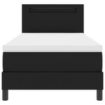 vidaXL Lit Box Spring avec matelas – Noir  90x200 cm  cuir synthétique