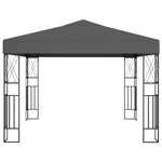 vidaXL Tonnelle avec guirlande lumineuse à LED 3x3 m Anthracite Tissu