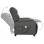 vidaXL Fauteuil de massage inclinable Gris foncé Tissu