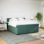 vidaXL Sommier à lattes de lit et matelas Vert foncé 180x200cm Velours