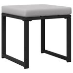 vidaXL Mobilier de jardin avec coussin Autre 4 Pièces Noir Acier