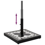 vidaXL Base de parasol noir et blanc carré 12 kg