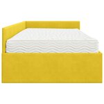 vidaXL Cadre de lit d'angle avec matelas Autre 2 Pièces Jaune Velours