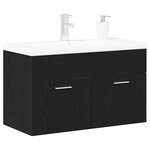 vidaXL Cabinet de salle de bain Chêne noir 80 x 38 5 x 46 cm