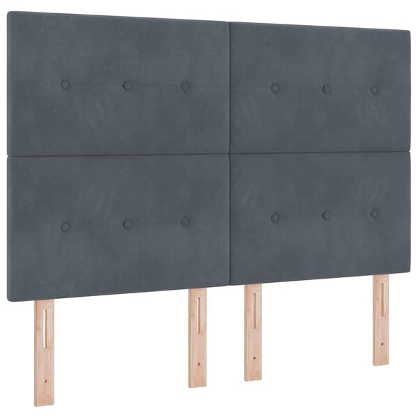vidaXL Lit à ressort LED avec matelas Gris foncé 140 x 200 cm tissu