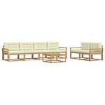 vidaXL Ensemble de canapés d'extérieur 6 pc Blanc et crème