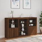 vidaXL Buffet avec lumières LED chêne marron 181 5x37x100 cm
