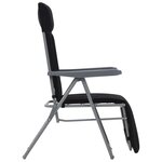 vidaXL Chaises pliables de jardin avec coussins lot de 2 Noir