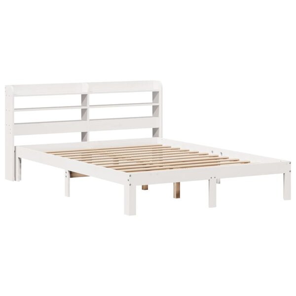 vidaXL Cadre de lit avec tête de lit blanc 120x200 cm bois pin massif