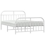 vidaXL Cadre de lit métal sans matelas et pied de lit blanc 160x200 cm