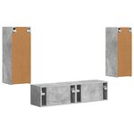vidaXL Ensemble meuble TV 2 Pièces Gris béton Bois d'ingénierie