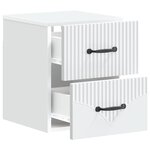 vidaXL Cabinet de chevet mural 2 Pièces Blanc 34 5 x 33 x 40 cm