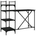 Bureau table poste de travail meuble d'ordinateur informatique étude d'ordinateur avec étagères 120 x 47 x 109 cm noir 02_0023707