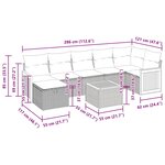 vidaXL Salon de jardin 8 Pièces avec coussins noir résine tressée