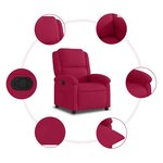 vidaXL Fauteuil inclinable rouge bordeaux velours