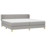 vidaXL Sommier à lattes de lit avec matelas Gris clair 200x200cm Tissu