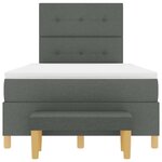 vidaXL Lit à ressorts avec matelas Gris foncé 120 x 190 cm tissu