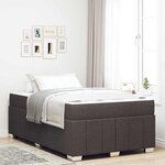vidaXL Cadre de lit avec matelas Marron foncé 120 x 200 cm tissu