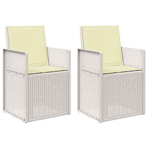 vidaXL Chaises de jardin salle à manger 2 pc Blanc et crème PP
