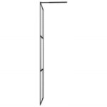 vidaXL Paroi de douche avec étagère Noir 80x195 cm Verre ESG&Aluminium